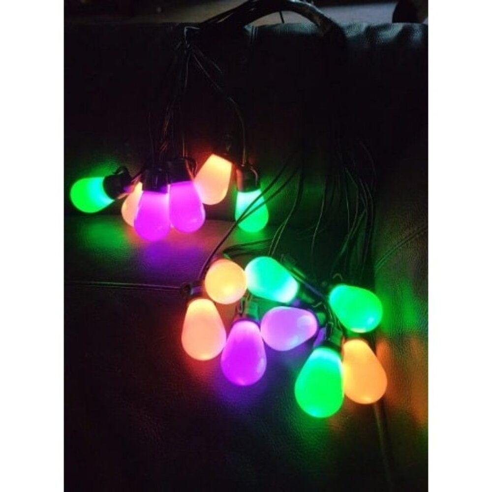 Smart Outdoor String Lights RGBIC Warm White 96ft 2 Ropes of 48ft